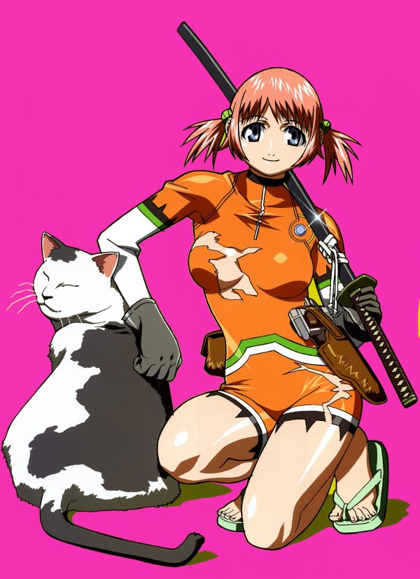 Mikuri Suzuki with cat