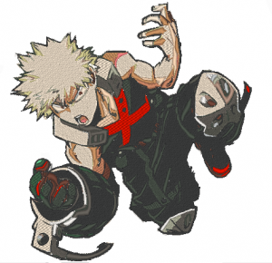 Anime Embroidery MHA Katsuki Jump - A.G.E Store |embroidery patterns