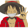 Anime Embroidery One Piece Luffy Wave