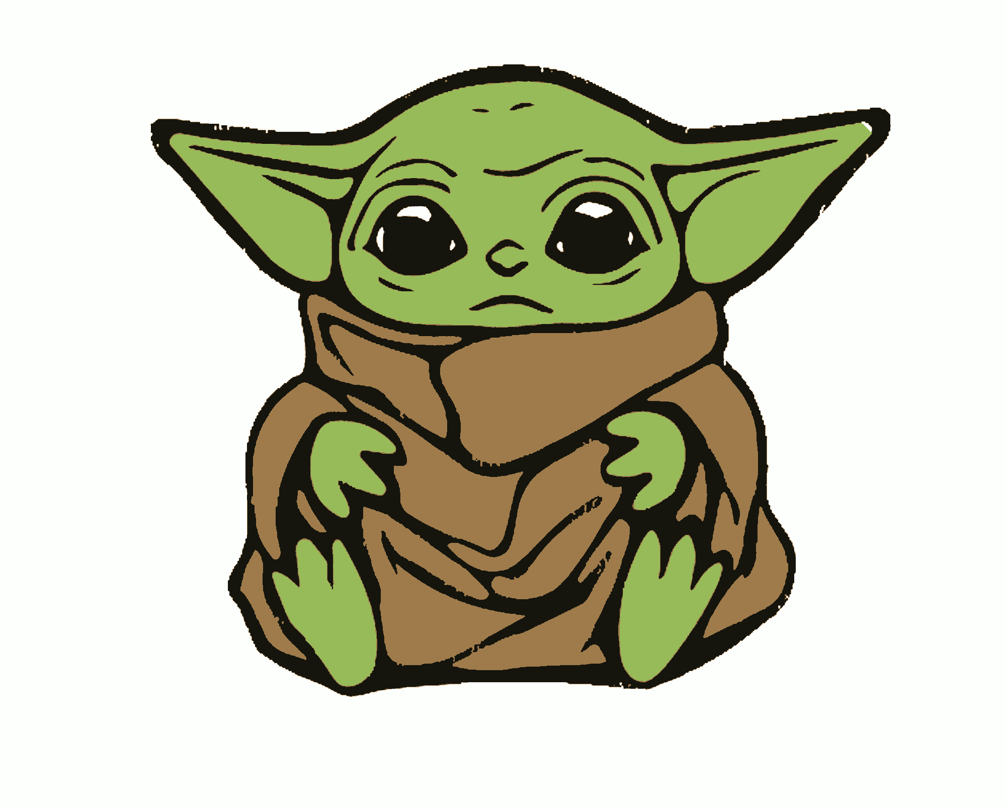 Anime Embroidery Baby Yoda Sits A.G.E Store embroidery patterns