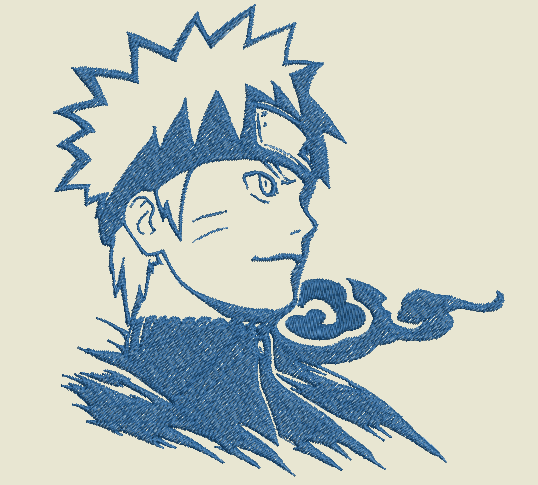 Anime Embroidery Naruto Blue Line Art  Store embroidery patterns