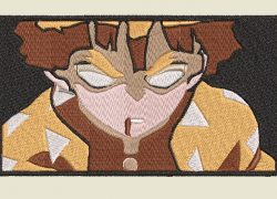 Anime Embroidery Demon Slayer Zenitsu Closeup Simple