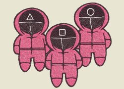 Embroidery Pattern Squidgame Soldier Chibi