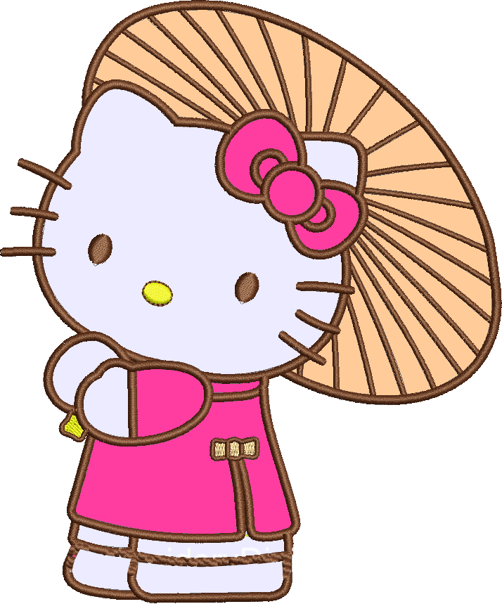 hello kitty kimono coloring page