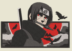 Anime Embroidery Itachi Red Moon