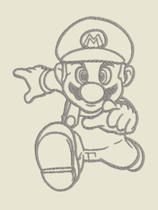 Embroidery Pattern Super Mario Runs Lineart - A.G.E Store patterns