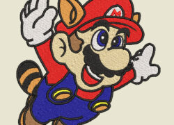 Mario Racoon Flys Embroidery Pattern