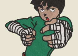 Anime Embroidery Pattern Rock Lee Drunk