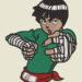 Anime Embroidery Pattern Rock Lee Drunk