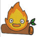 Anime Embroidery Pattern Calcifer Log