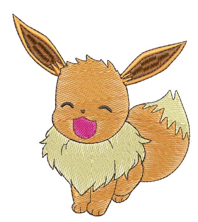 Eevee Pokemon Embroidery Design 