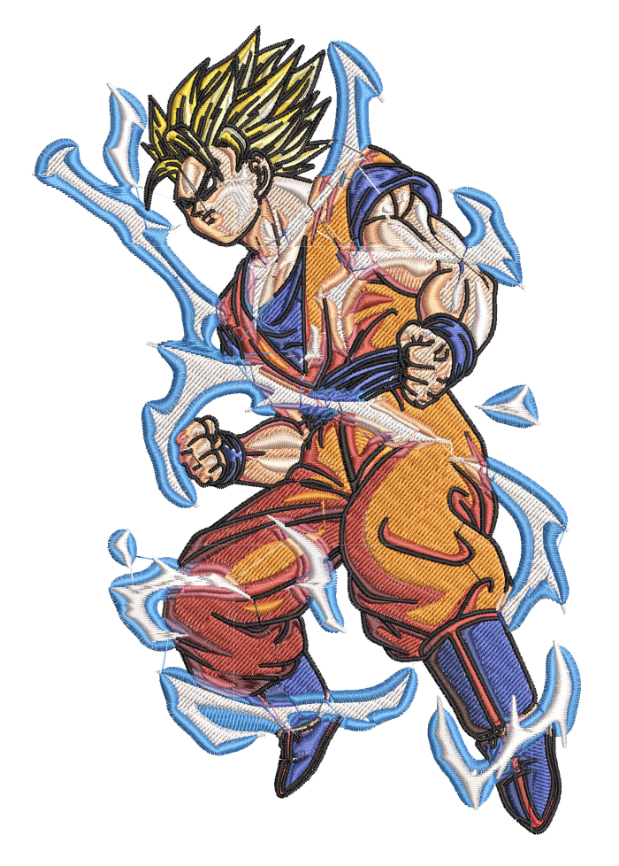 anime goku Goku SSJ God - A.G.E Store anime embroidery