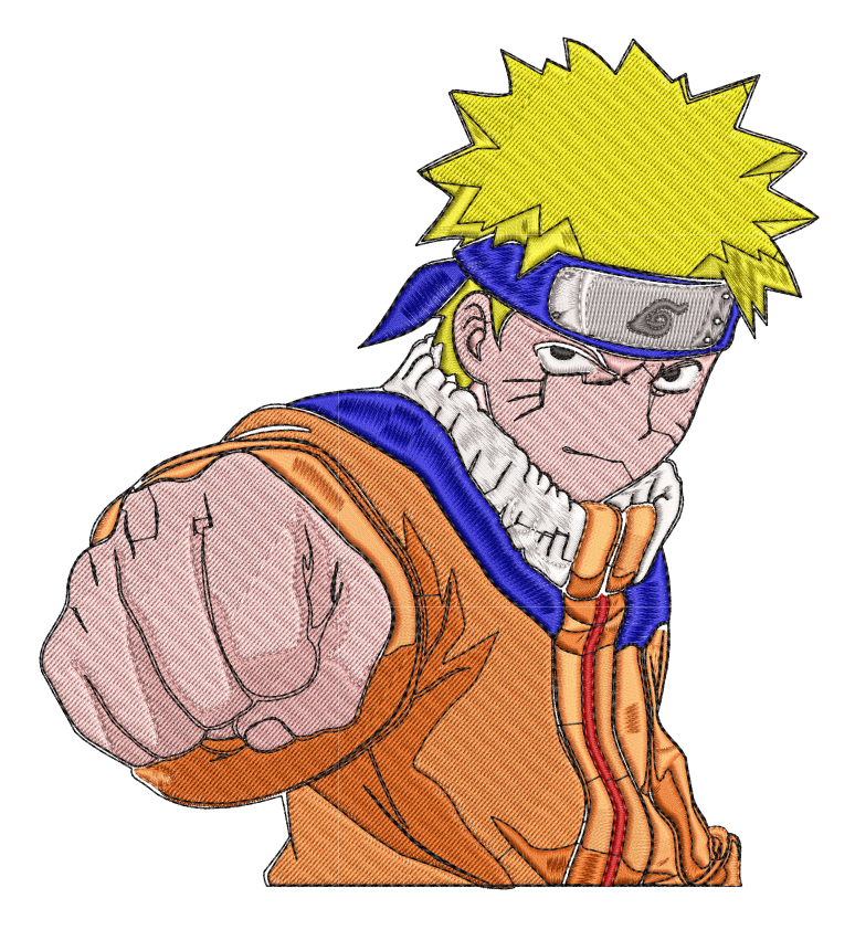 Anime Embroidery Naruto Focus Punch - A.G.E Store