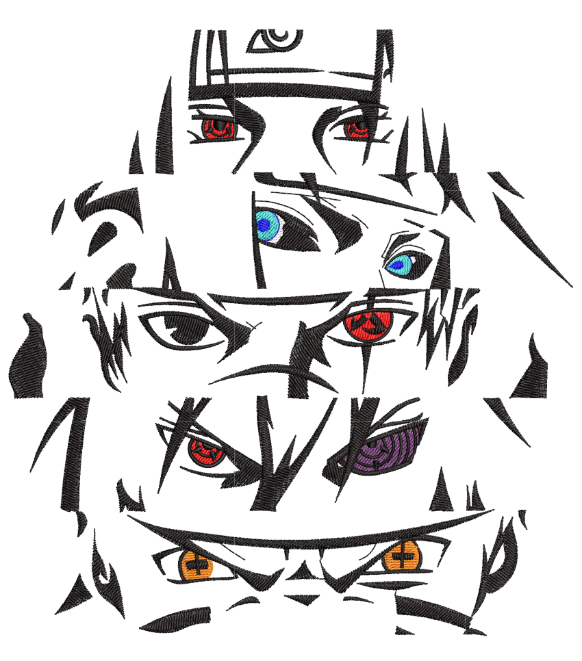 Anime Embroidery Pattern Naruto Eyes Boxed - A.G.E Store