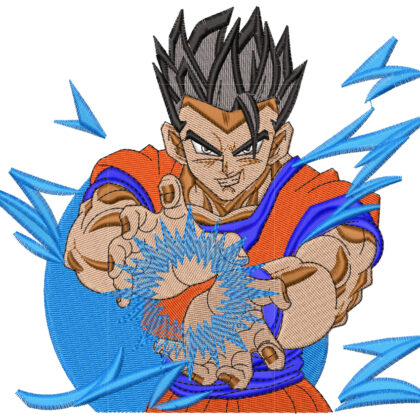 Anime Embroidery Pattern Gohan Kamehameha Attack