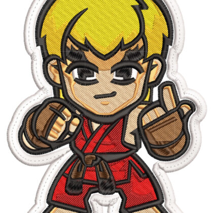 Embroidery Pattern Ken Street Fighter Chibi Patch