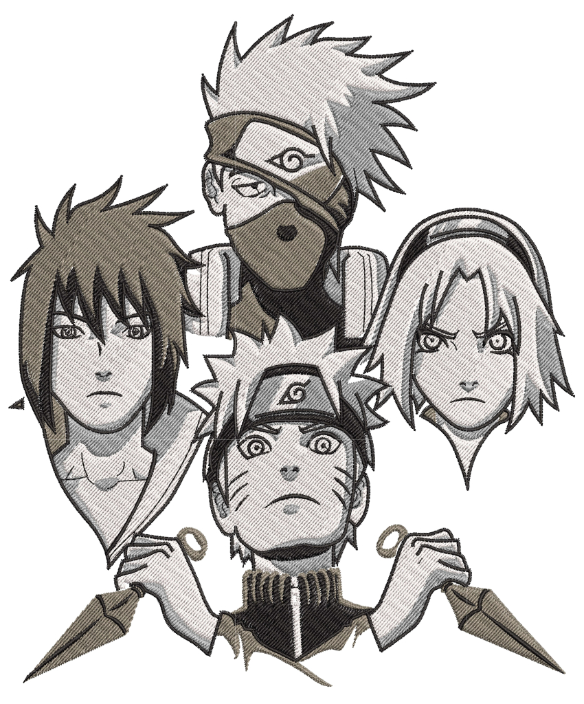 Drawing Naruto, Sasuke, Kakashi e Sakura / Fortnite 
