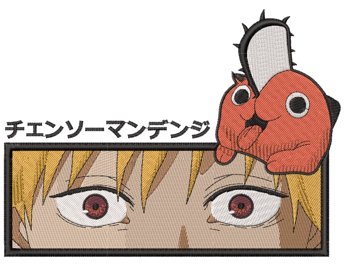 Anime cross stitch pattern Chainsaw Man Pochita Denji PDF - Inspire Uplift