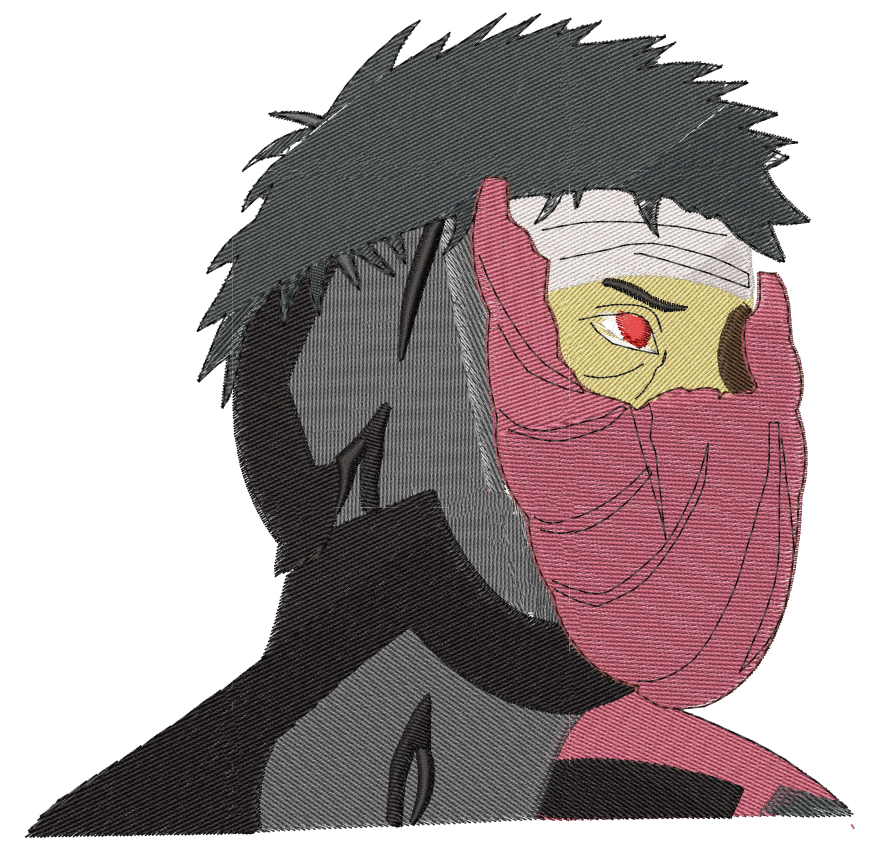 Obito Uchiha broken mask embroidery design, Naruto embroider - Inspire  Uplift