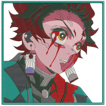 Anime Embroidery Pattern Tanjiro Eyes Bleed