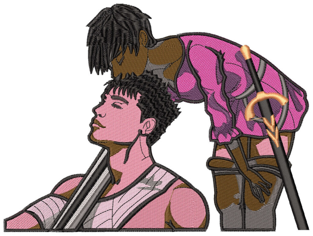 Anime Embroidery Pattern Berserk Guts Casca - A.G.E Store | designs