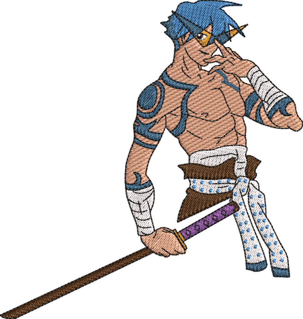 Anime Embroidery Kamina Sword Pose - A.G.E Store | designs