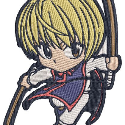 Anime Embroidery Pattern Kurapika Chibi Swords