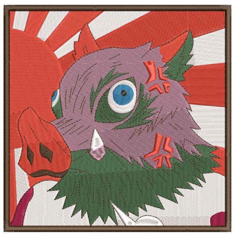 Anime Embroidery Pattern Inosuke Boar Head - A.G.E Store | machine designs