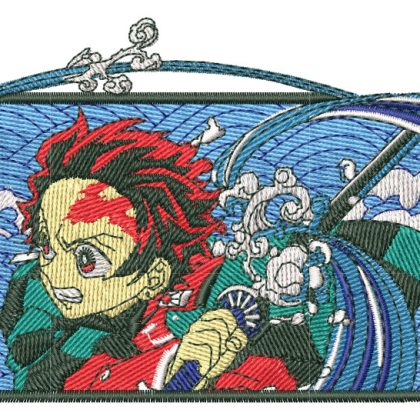 Anime Embroidery Pattern Tanjiro Artistic Attack