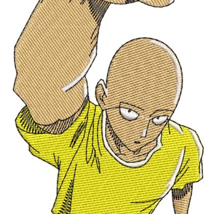 Anime Embroidery Pattern Saitama Fist Bump