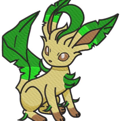 Embroidery Pattern Pokemon Leafeon Sits