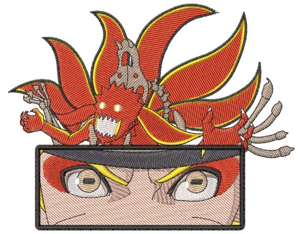 Anime Embroidery Pattern Kurama Over Naruto