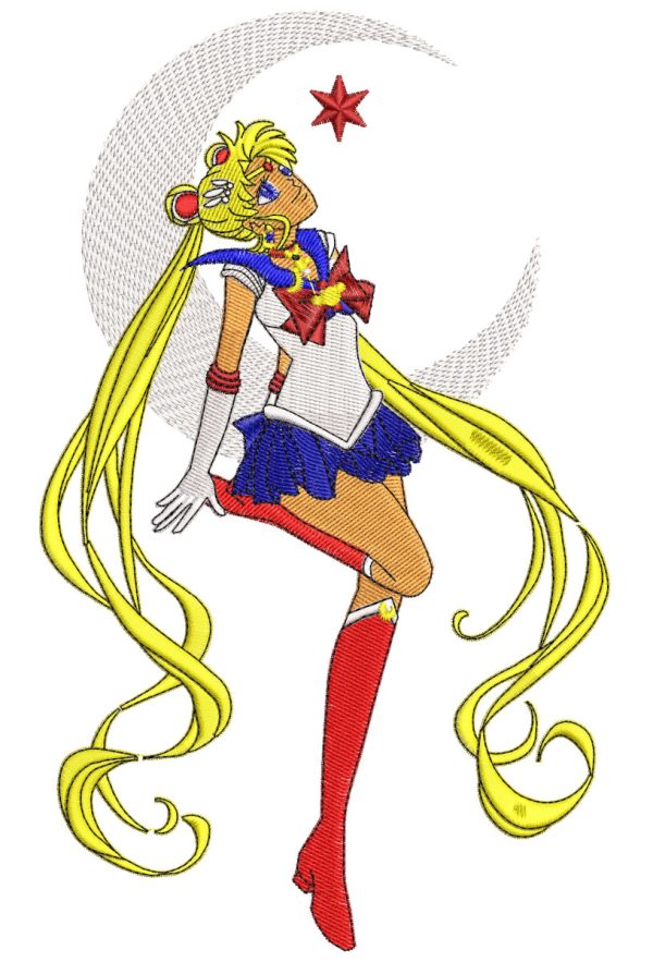 Anime Embroidery Pattern Sailor Moon Silhouette