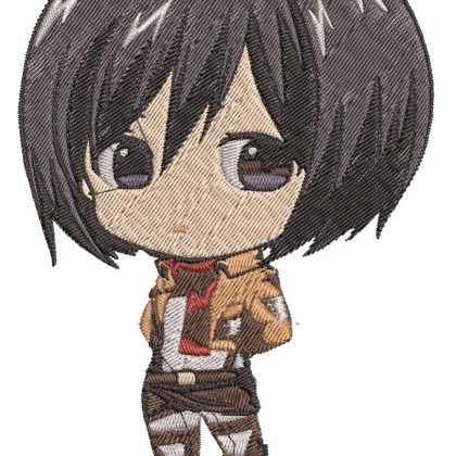 Anime Embroidery Pattern Mikasa Chibi