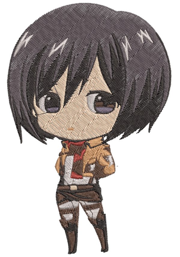 Anime Embroidery Pattern Mikasa Chibi