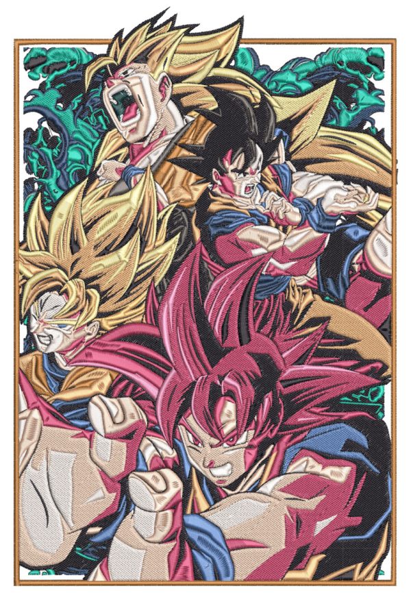 Anime Embroidery Pattern Goku Action Group