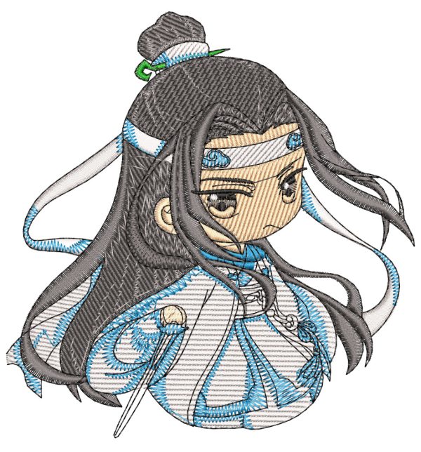 Anime Embroidery Pattern Lan Wangji Chibi