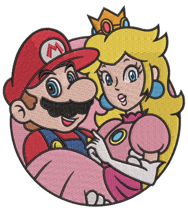 Embroidery Pattern Mario Carry Peach