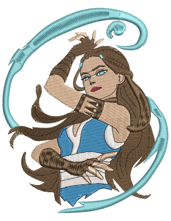 Anime Embroidery Pattern Katara Water Spell