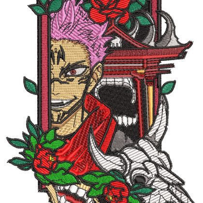 Anime Embroidery Pattern Sukuna Collage