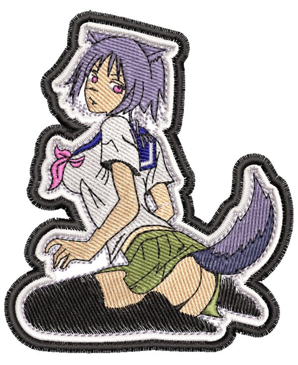 Anime Embroidery Pattern Upotte Galil Sits