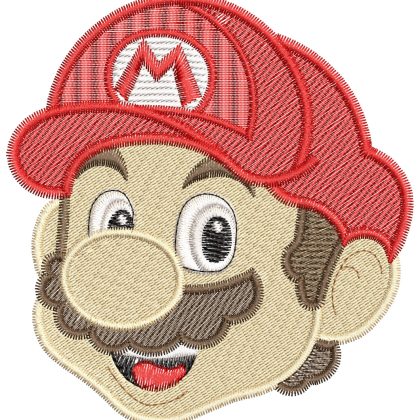 Embroidery Pattern Super Mario Face