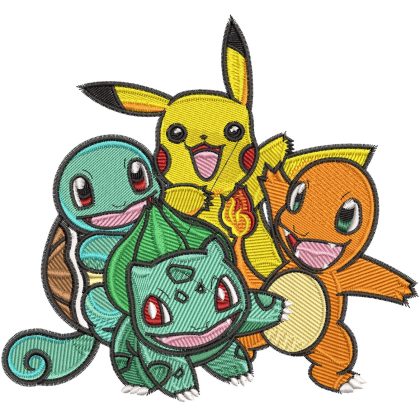 Embroidery Pattern Pokemon Kanto Group