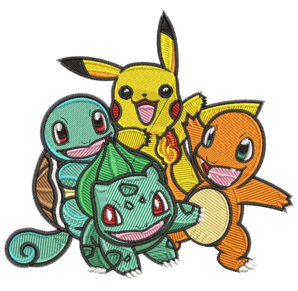 Embroidery Pattern Pokemon Kanto Group