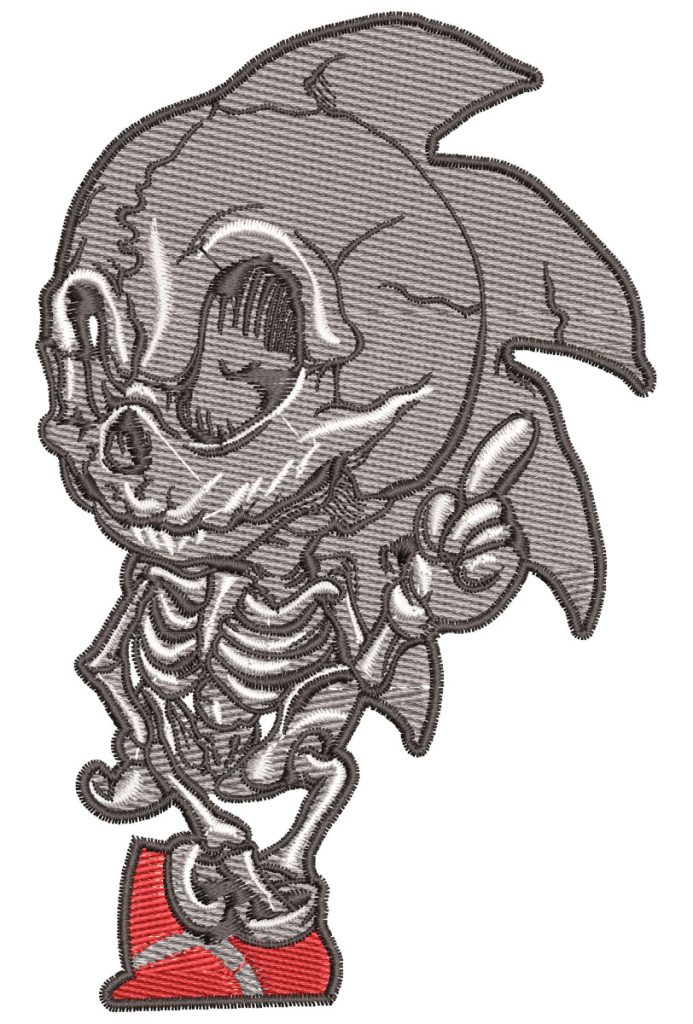 Embroidery Pattern Sonic Skeleton - A.G.E Store | machine designs