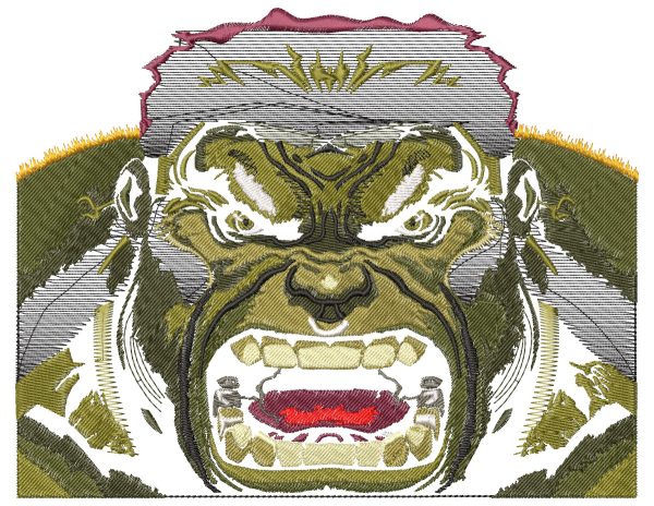 Embroidery Pattern Hulk Fierce Scream