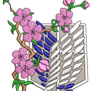 Anime Embroidery Pattern AOT Survey Logo Flowers