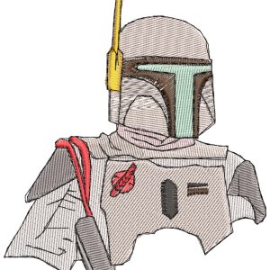 Embroidery Pattern Boba Fett Bust Simple