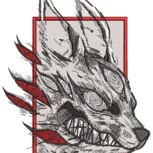 Anime Embroidery Pattern Chainsaw Fox Devil