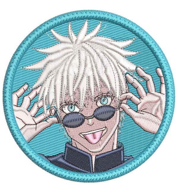 Anime Embroidery Pattern Satoru Glasses Mocks